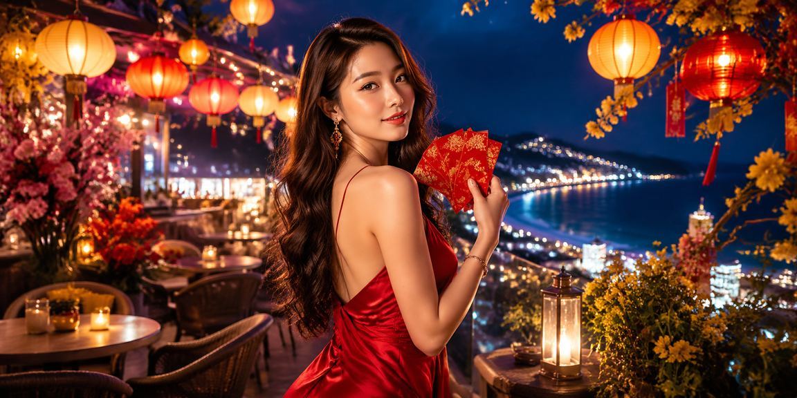 Người nhận phong bao đỏ may mắn uống cà phê tại Đà Lạt trong dịp lễ hội