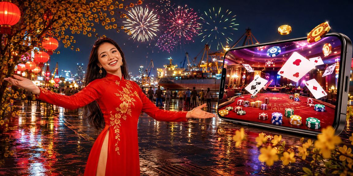 Lễ hội trò chơi bài tại Hải Phòng với không khí sôi động và đèn màu rực rỡ