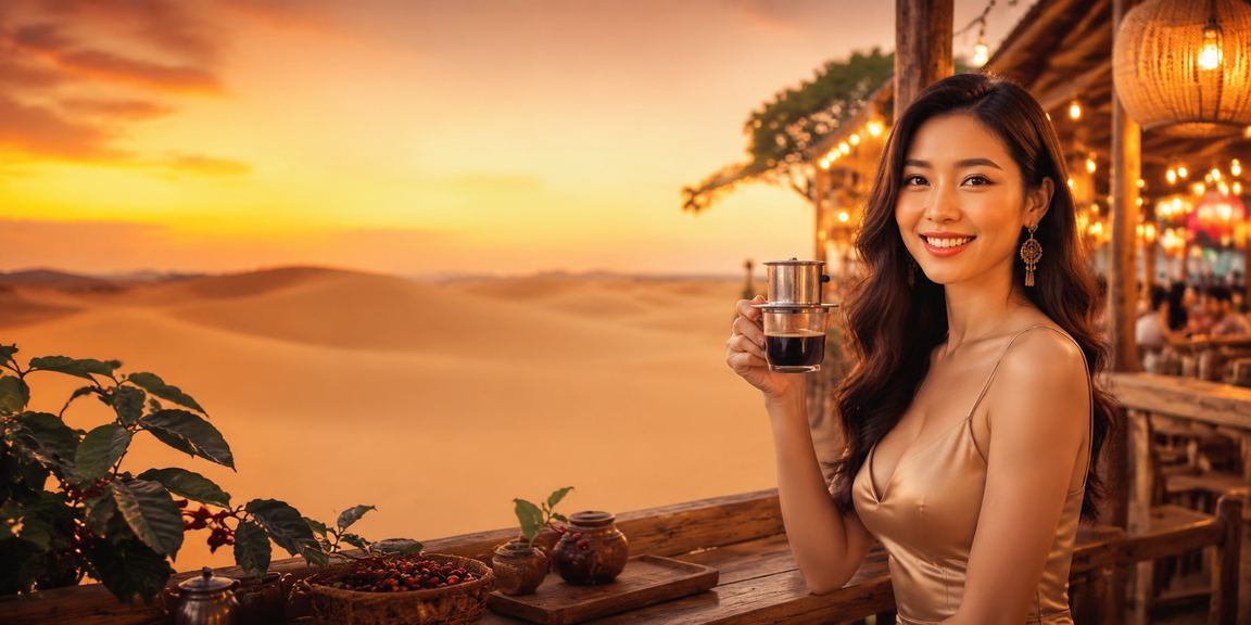Người dùng xem cá cược thể thao trên điện thoại bên ly cà phê tại Mũi Né
